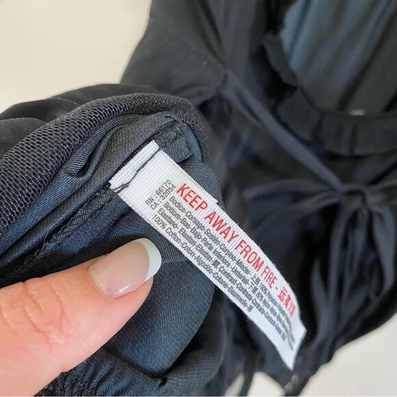 ree People Intimately Ooh Ahh Black Ruffle Lace Bodysuit Tie Back Romantic M - Picture 4 of 10